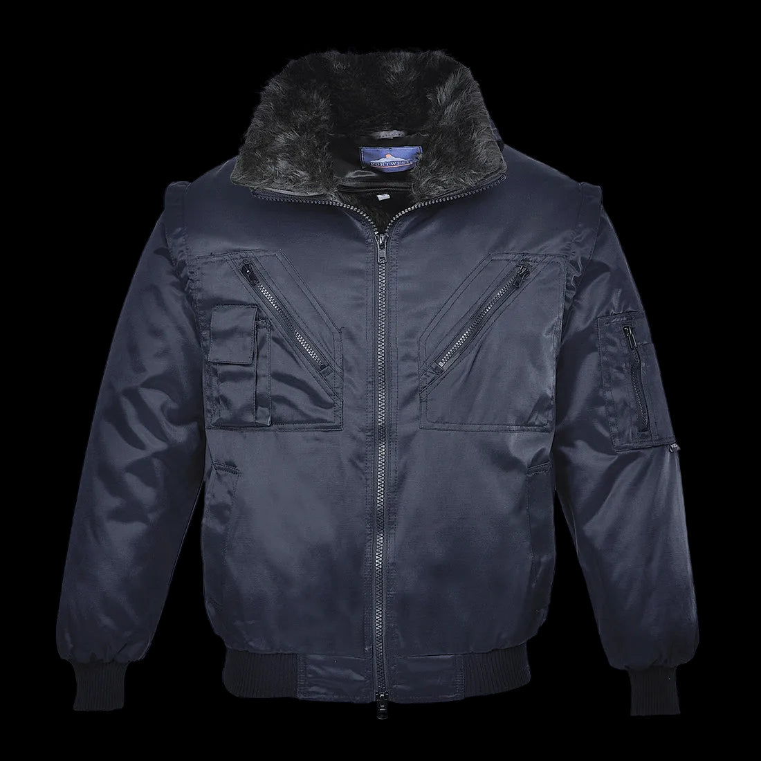 Pilotjacka med avtagbara ärmar och foder – Allväders arbetsjacka