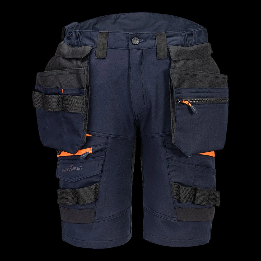 Premium hantverksshorts i 4-vägsstretch med avtagbara hängfickor