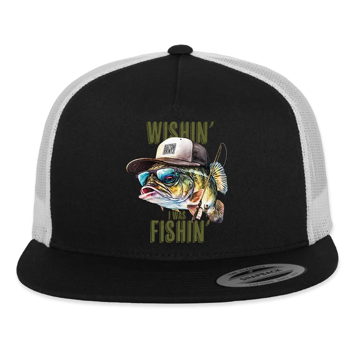 Trucker keps Wishin´ i was fishin´ originalish Kuztomprintz 